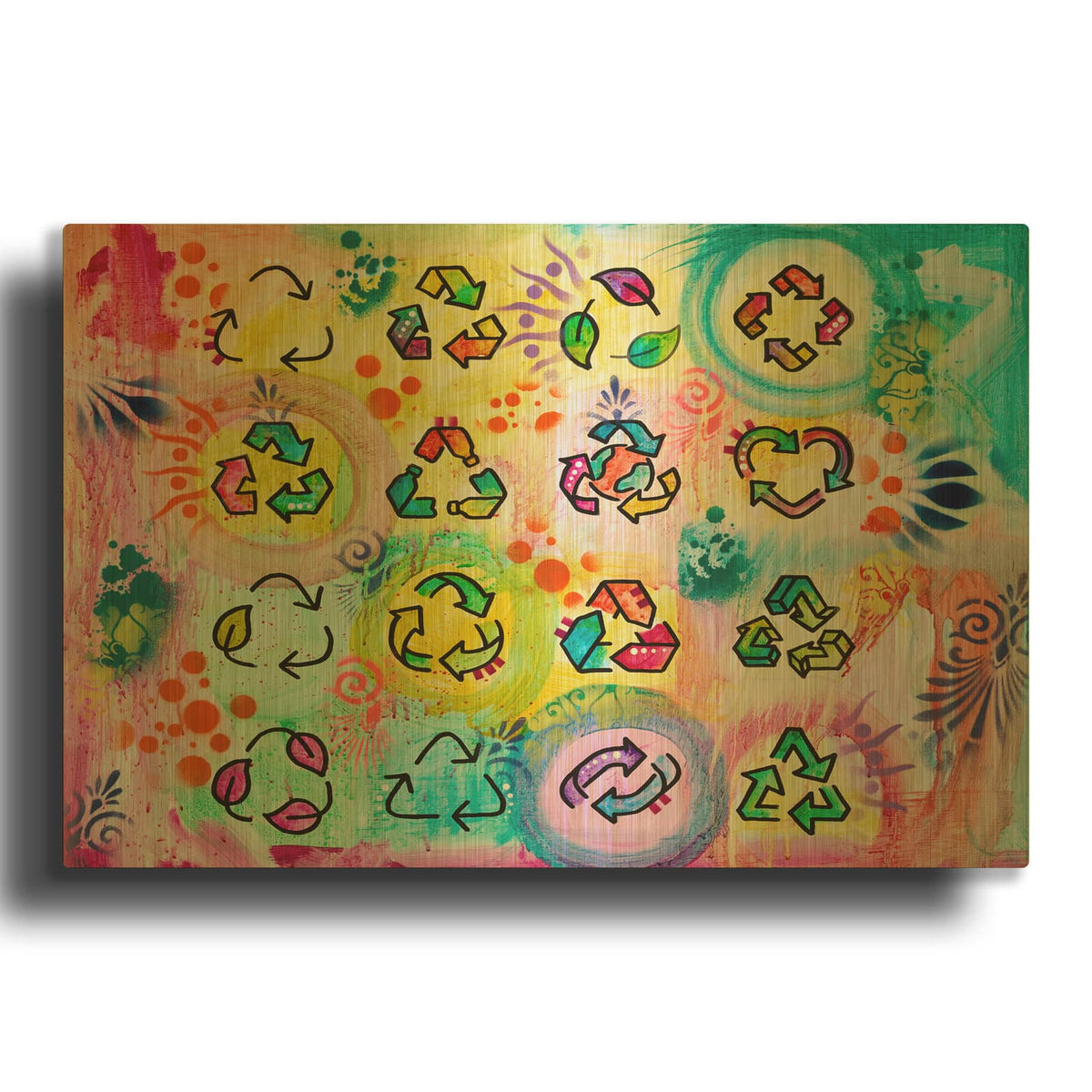 'Recycle' By Dean Russo Gold Metal Wall Art