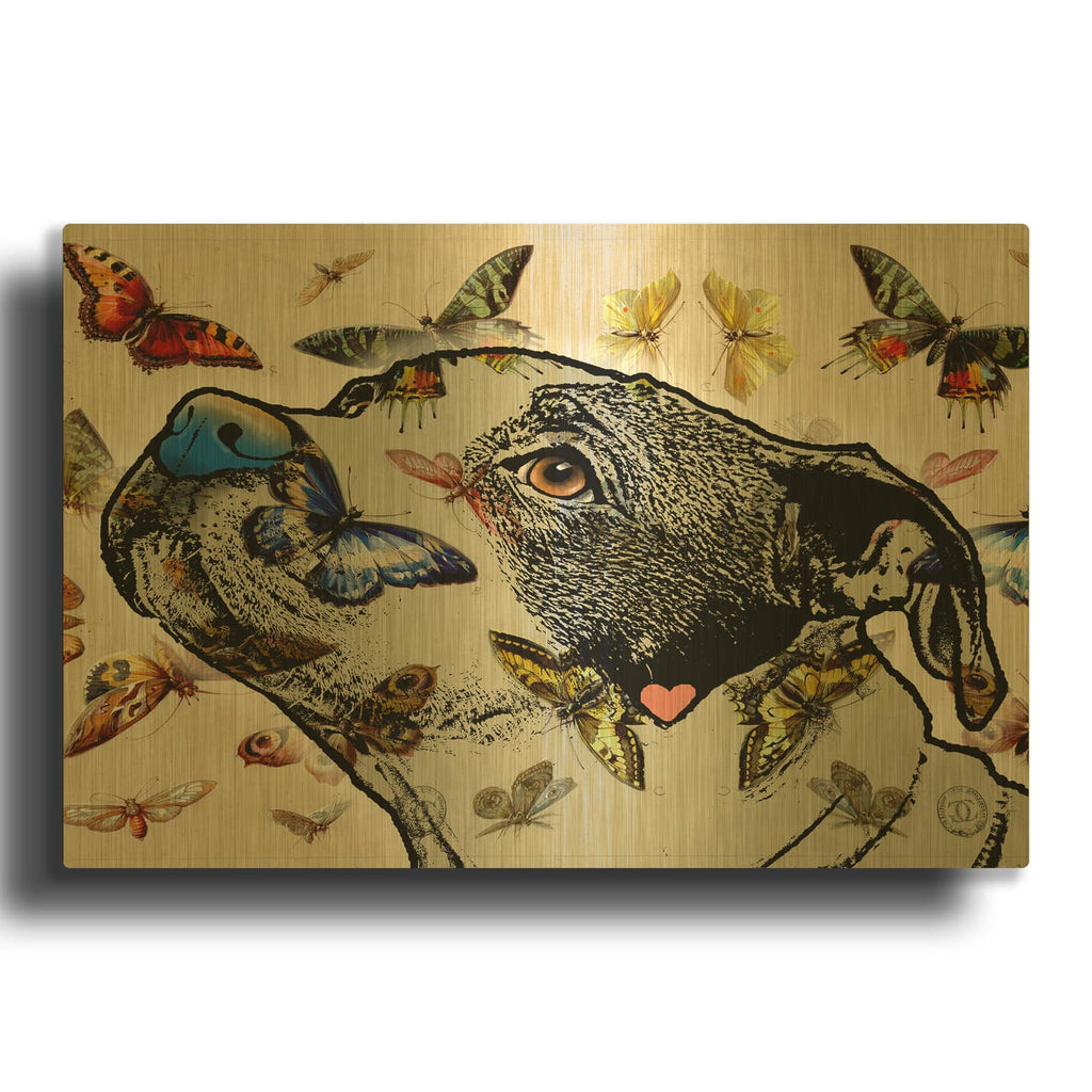 'Around Here' By Dean Russo Gold Metal Wall Art
