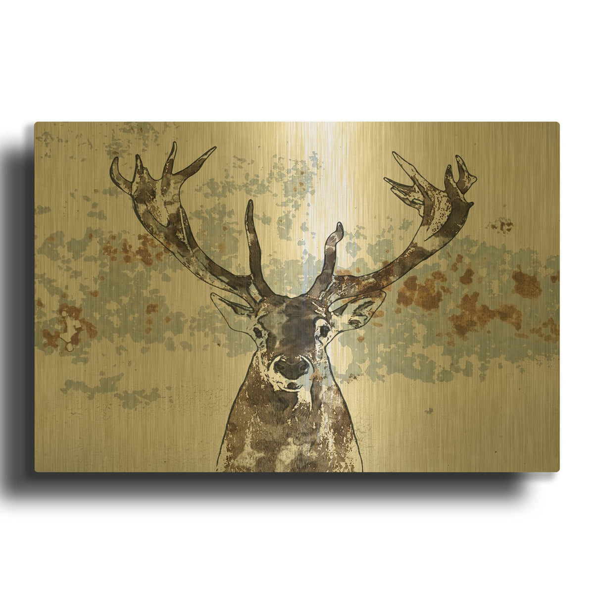 'Elk' By Irena Orlov Gold Metal Wall Art