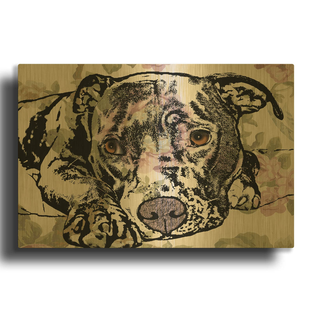 'Side Eye' By Dean Russo Gold Metal Wall Art