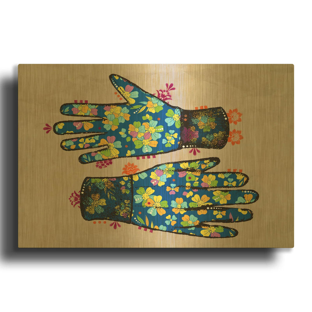 'Gloves' By Dean Russo Gold Metal Wall Art