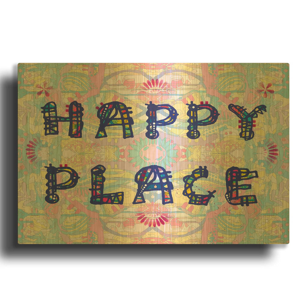 'Happy Place' By Dean Russo Gold Metal Wall Art
