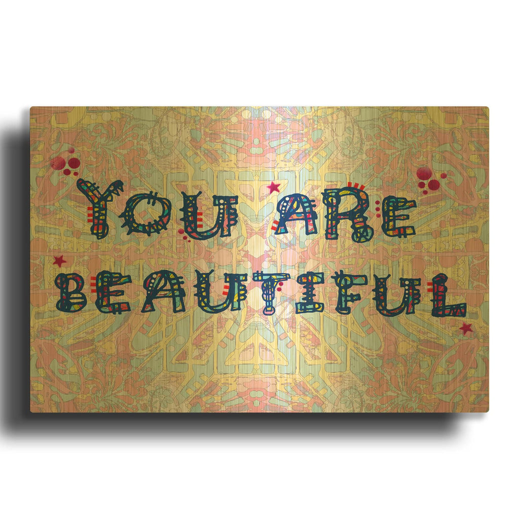 'You Are Beautiful' By Dean Russo Gold Metal Wall Art