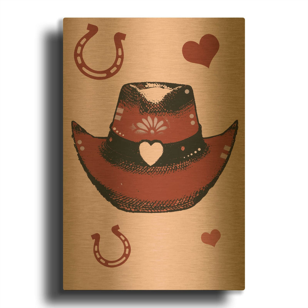 'Cowgirl Hat' By Dean Russo Gold Metal Wall Art