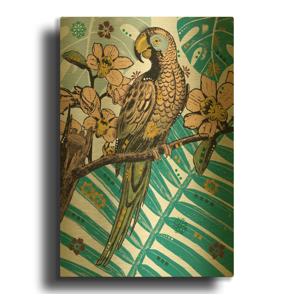 'Tropic Friends 2' By Dean Russo Gold Metal Wall Art