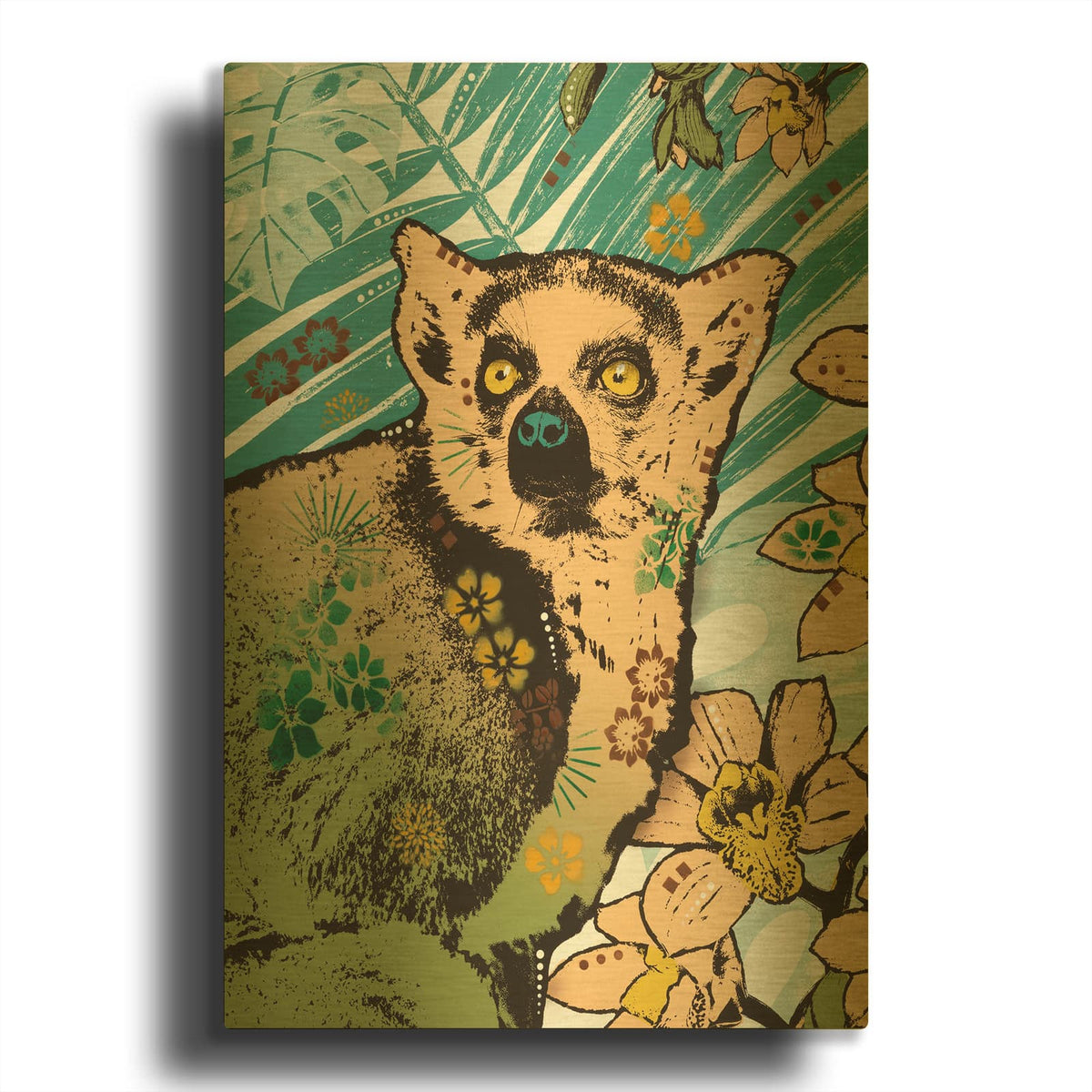 'Tropic Friends 3' By Dean Russo Gold Metal Wall Art