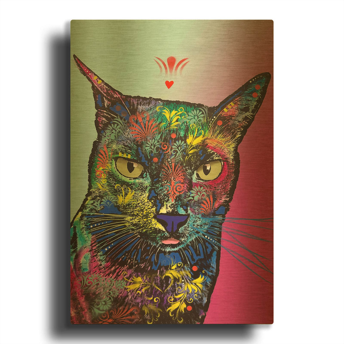 'Feline Glare' By Dean Russo Gold Metal Wall Art
