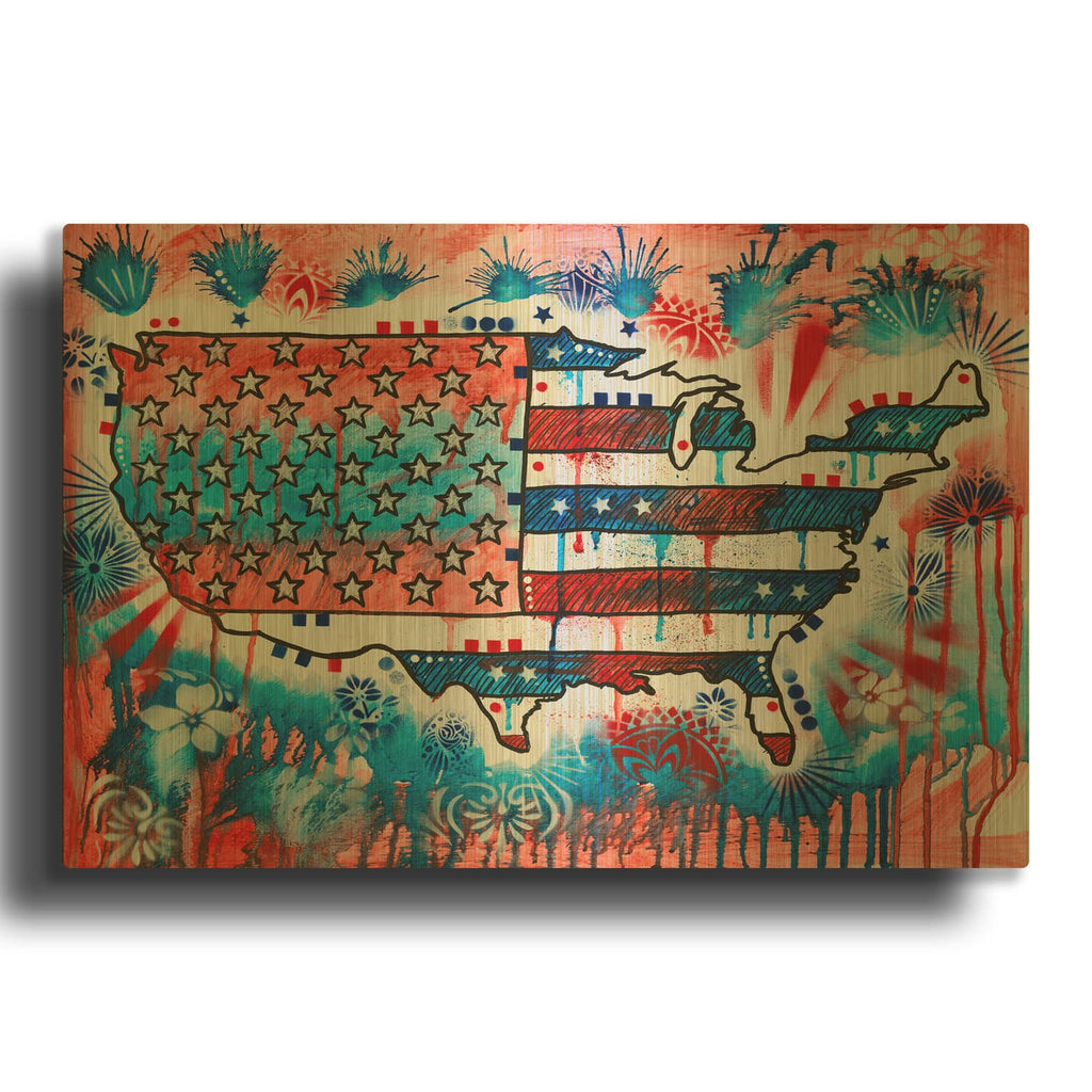 'America United' By Dean Russo Gold Metal Wall Art