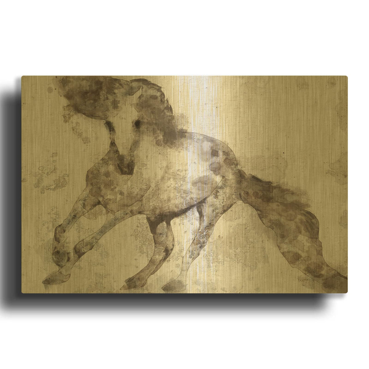 'Alydar Horse' By Irena Orlov Gold Metal Wall Art