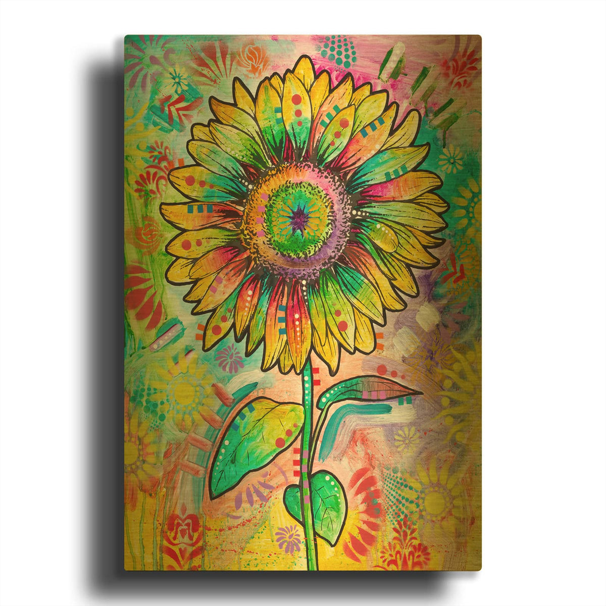 'Growing Summer Tall' By Dean Russo Gold Metal Wall Art