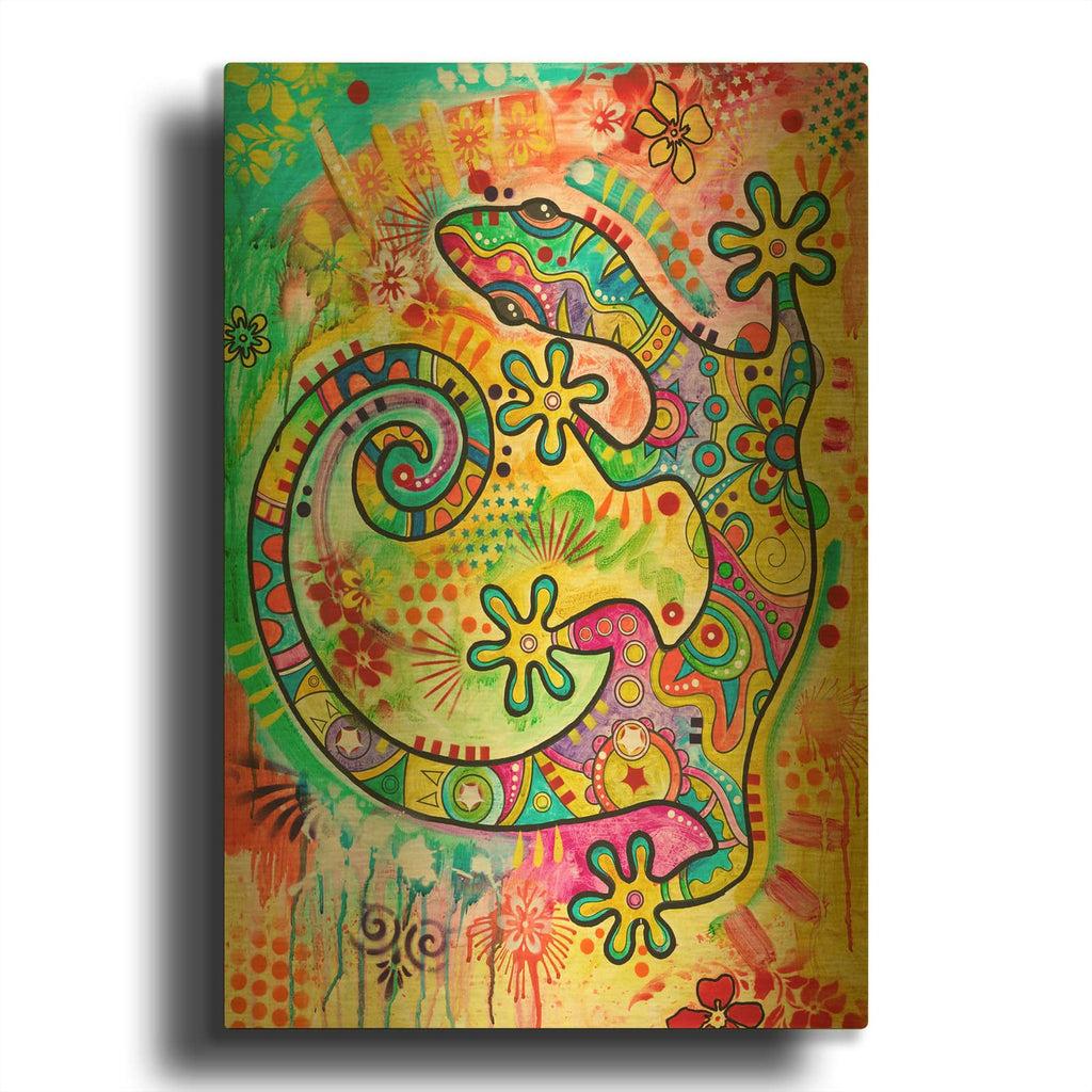 'Squinks Sunbathing' By Dean Russo Gold Metal Wall Art