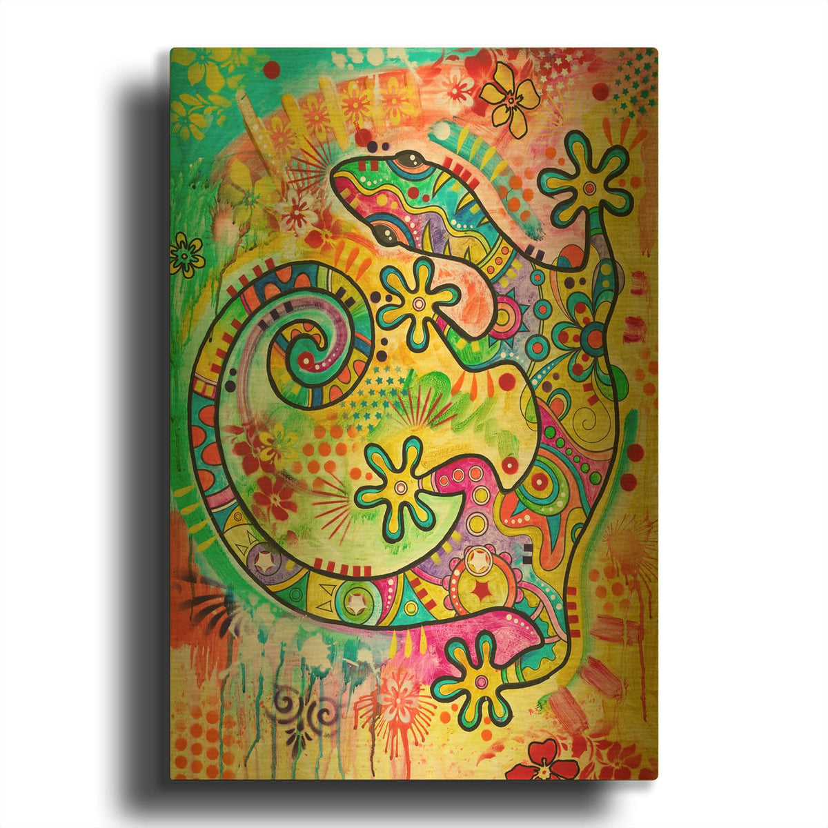 'Squinks Sunbathing' By Dean Russo Gold Metal Wall Art