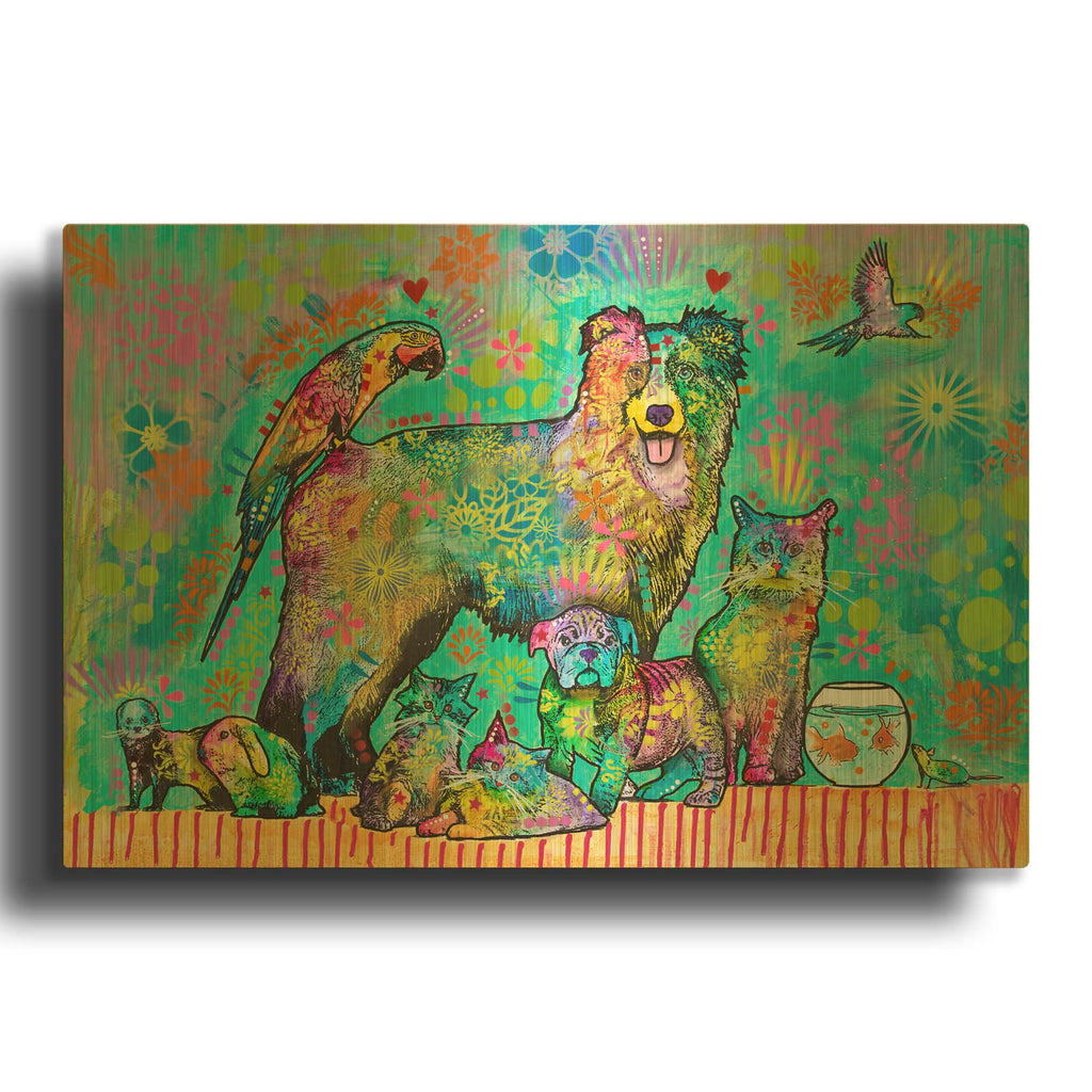 'All The Pets' By Dean Russo Gold Metal Wall Art