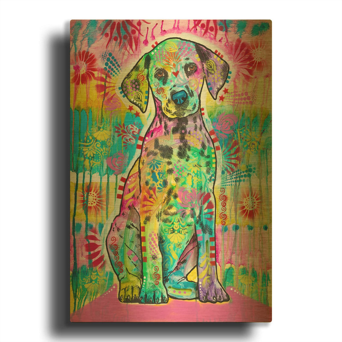 'Dalmatian Puppy' By Dean Russo Gold Metal Wall Art