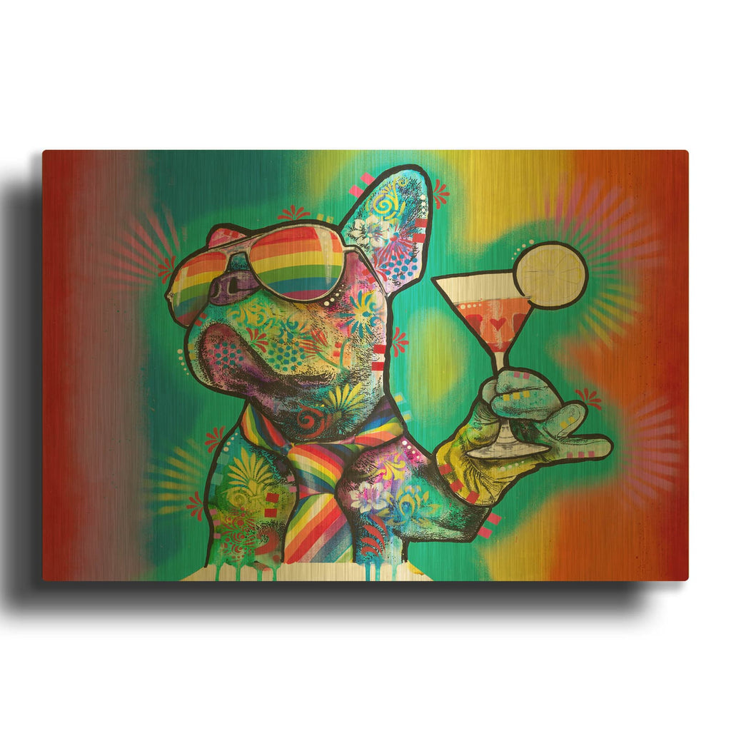 'Rad Pupperooni' By Dean Russo Gold Metal Wall Art
