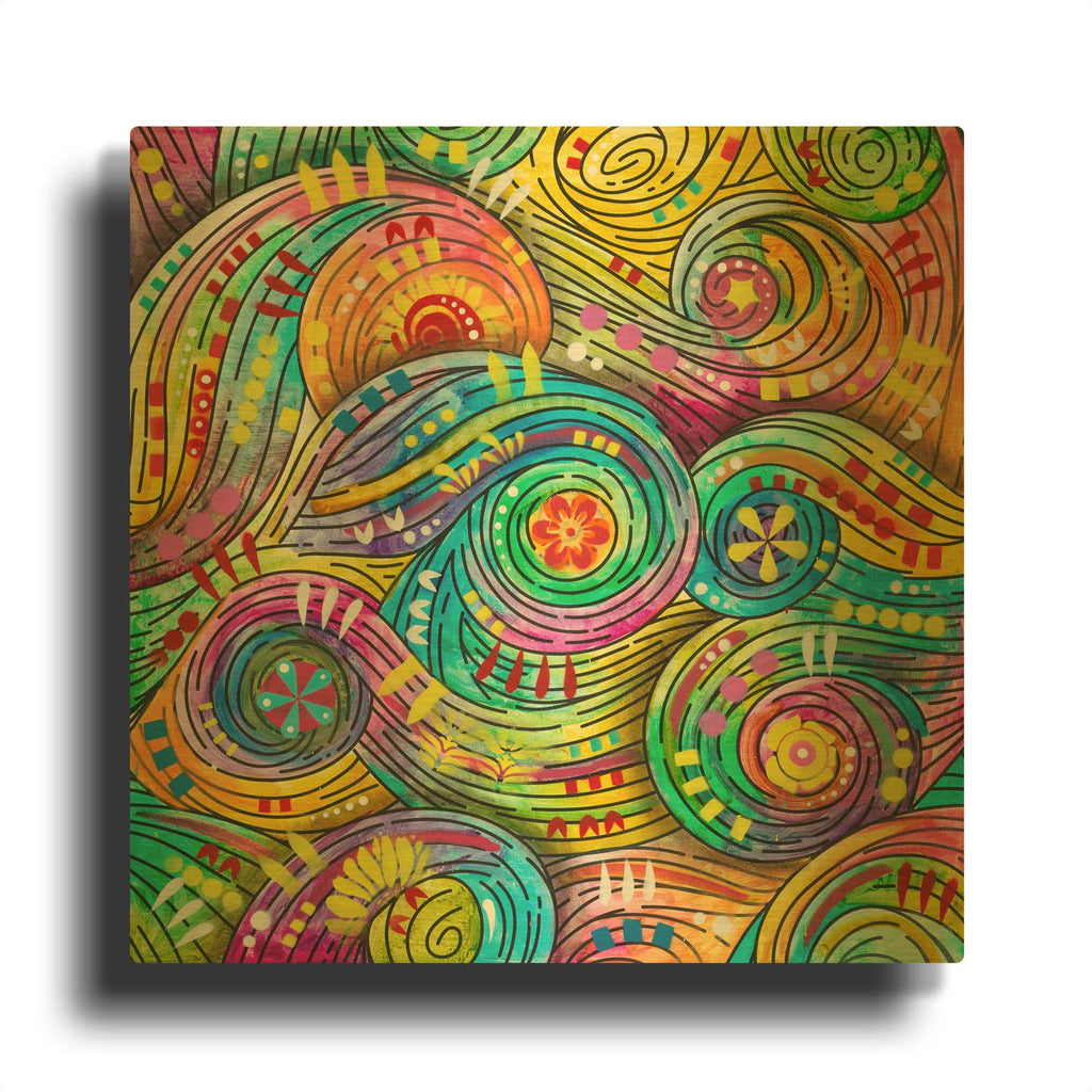 'Tidepool Swirls' By Dean Russo Gold Metal Wall Art
