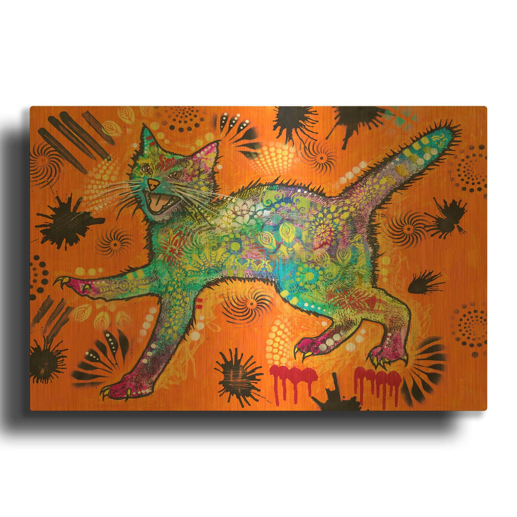'Halloween Scardy Cat' By Dean Russo Gold Metal Wall Art
