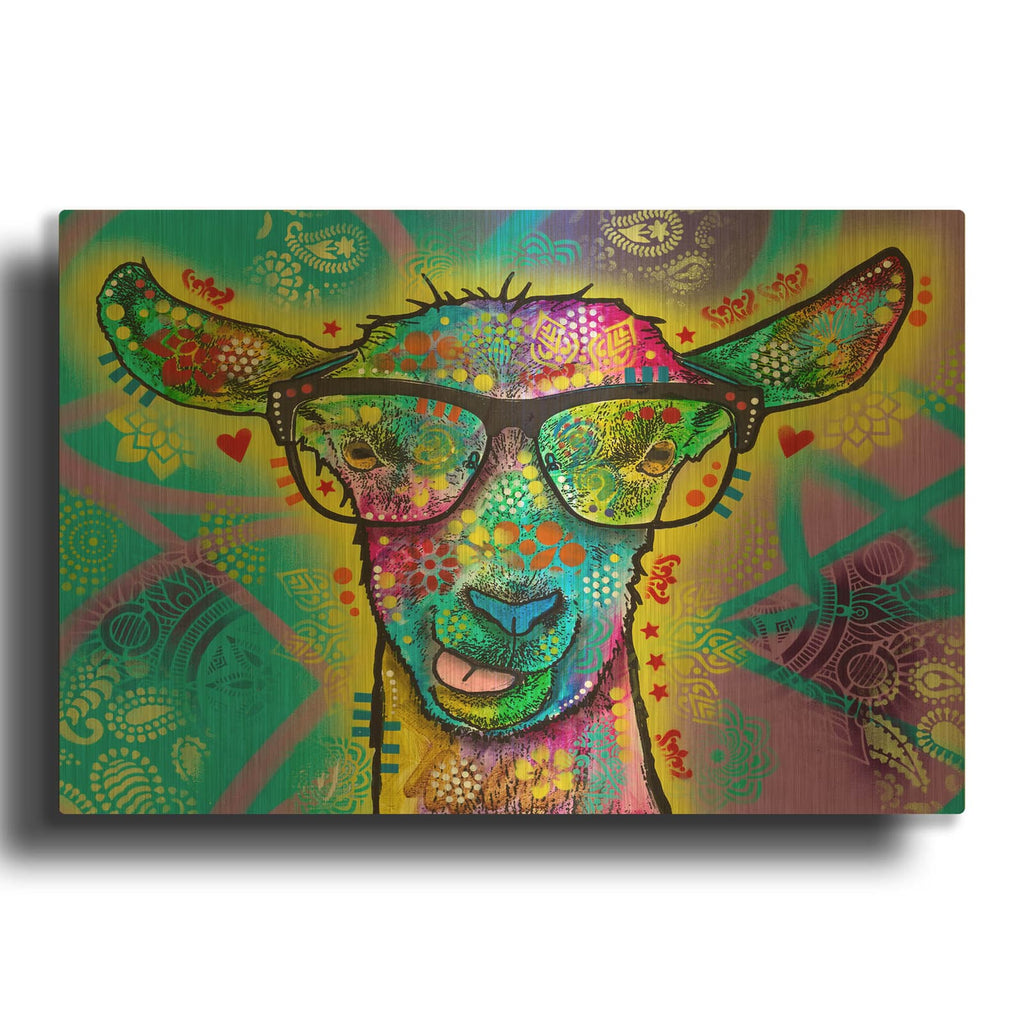 'Cool Goat' By Dean Russo Gold Metal Wall Art