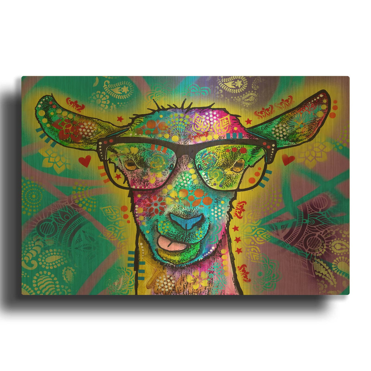 'Cool Goat' By Dean Russo Gold Metal Wall Art