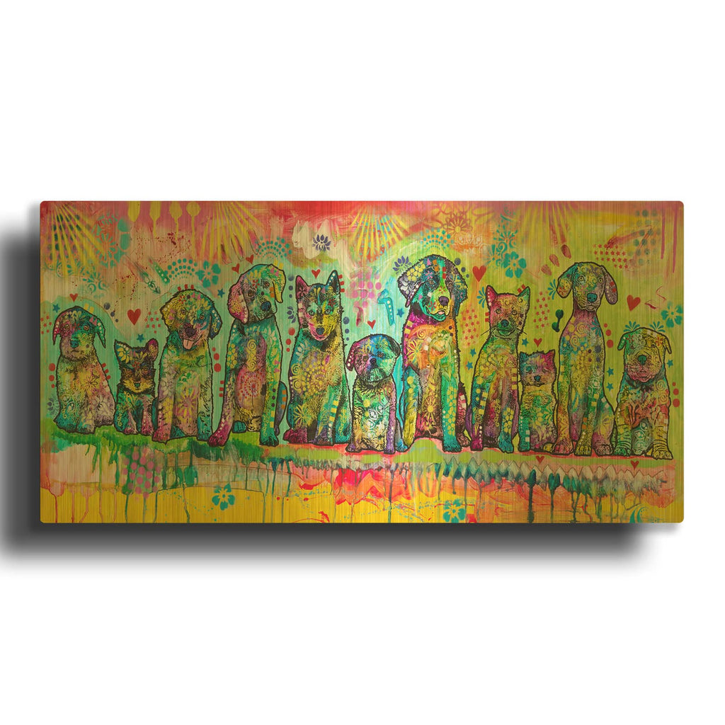 'Cuteness Lineup' By Dean Russo Gold Metal Wall Art