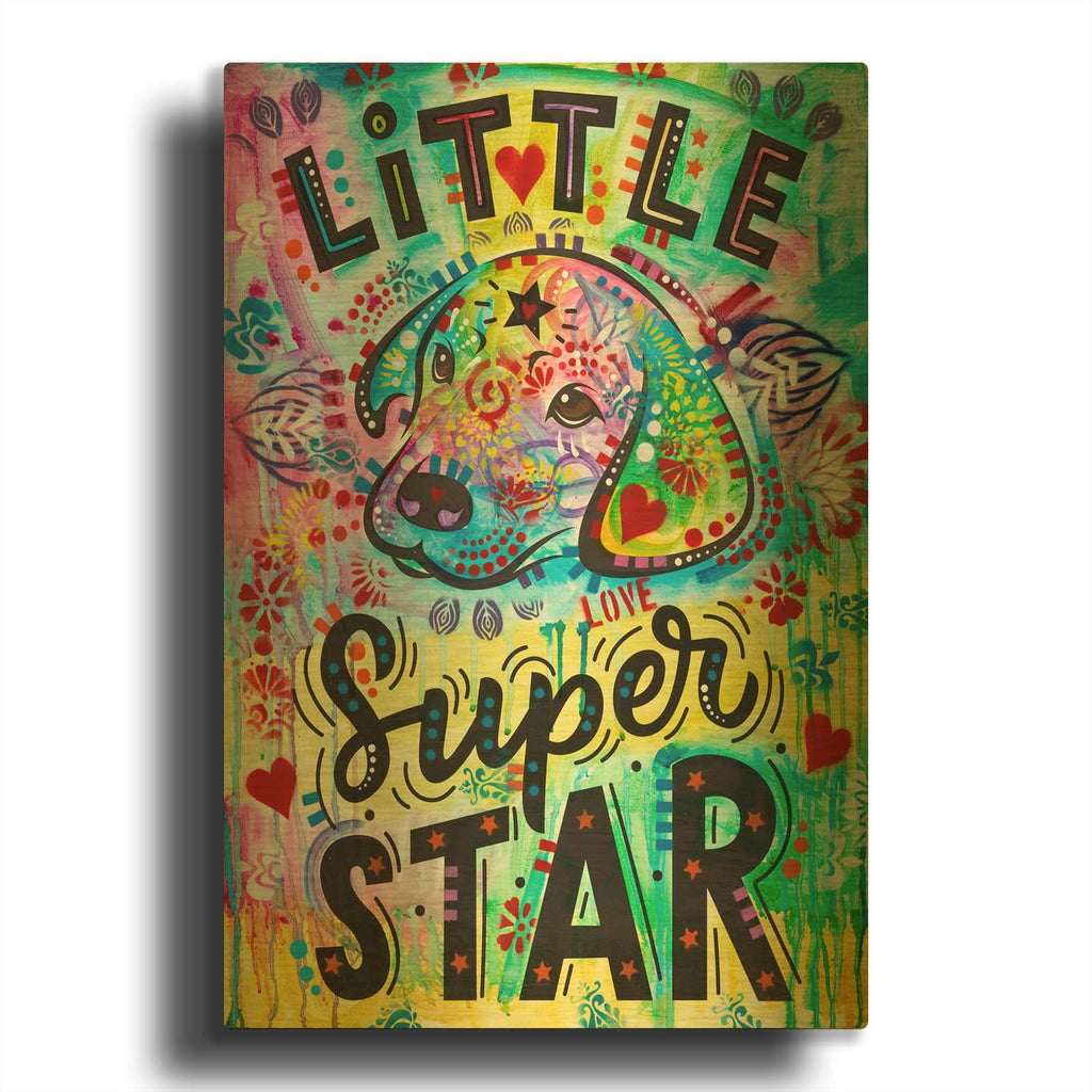 'Little Super Star' By Dean Russo Gold Metal Wall Art