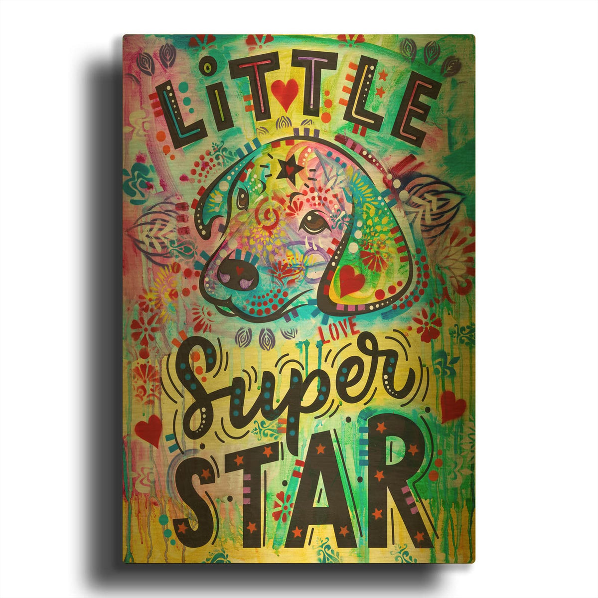 'Little Super Star' By Dean Russo Gold Metal Wall Art