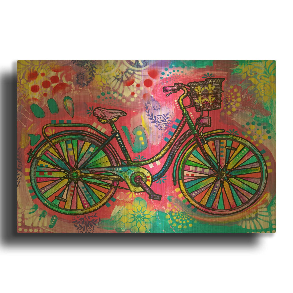 'Pedal Uptown Cruiser' By Dean Russo Gold Metal Wall Art