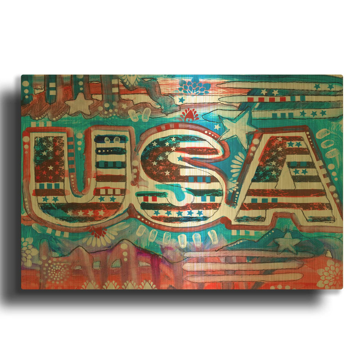 'Usausausa' By Dean Russo Gold Metal Wall Art