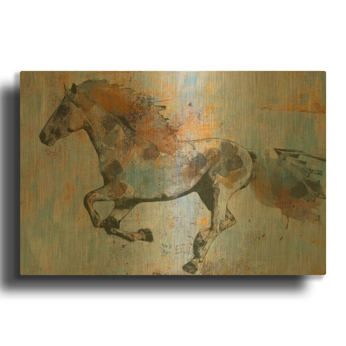 'Rusty Horse 2' By Irena Orlov Gold Metal Wall Art