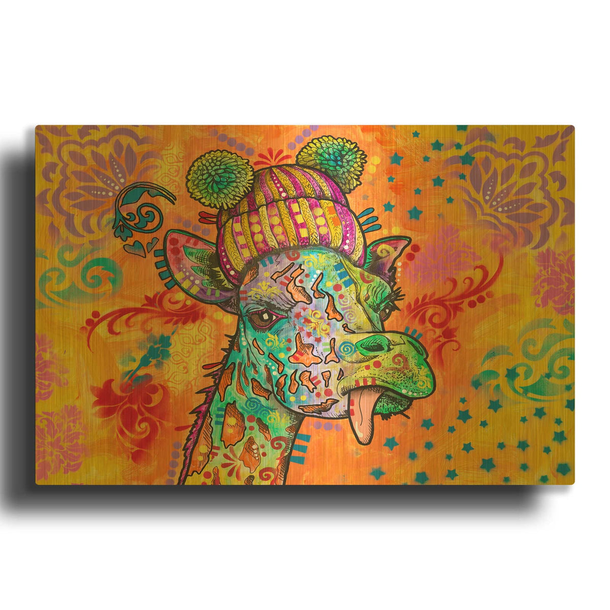 'Styling Longneck' By Dean Russo Gold Metal Wall Art