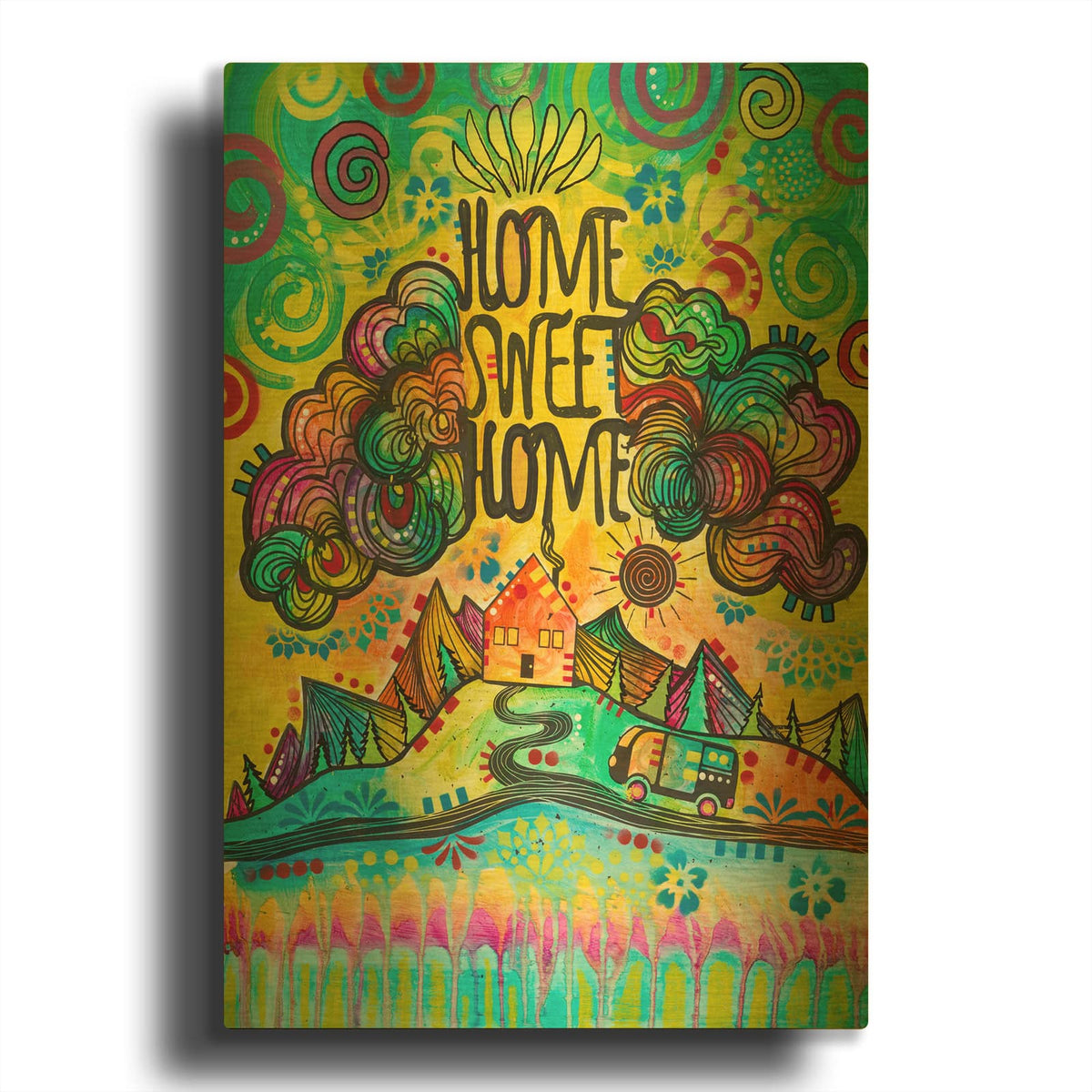 'Home Sweet Home 2' By Dean Russo Gold Metal Wall Art