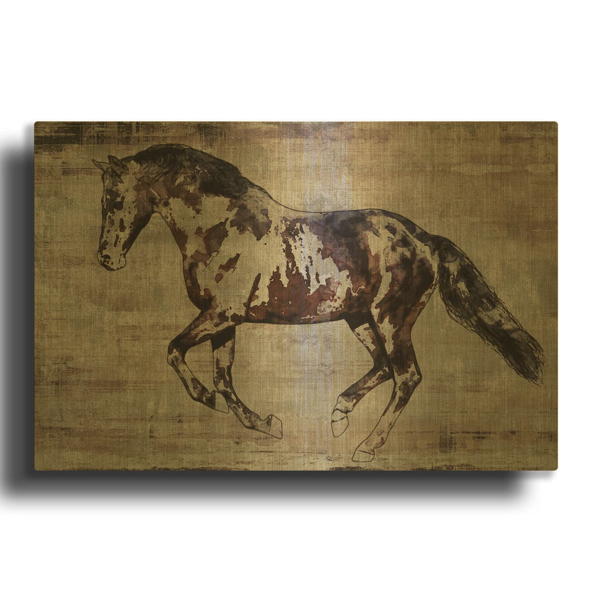 'Trakehner Horse 2' By Irena Orlov Gold Metal Wall Art