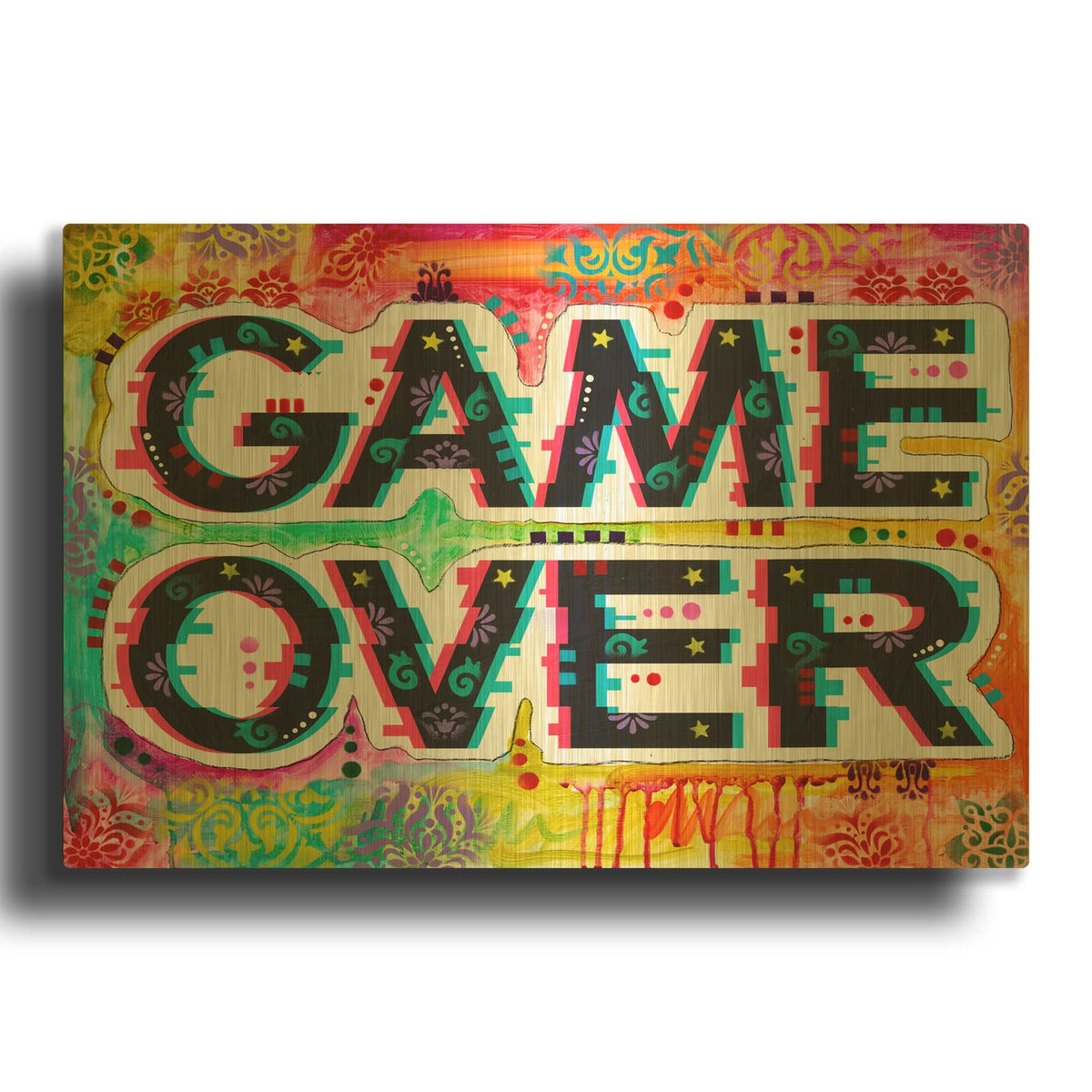 'Game Over' By Dean Russo Gold Metal Wall Art
