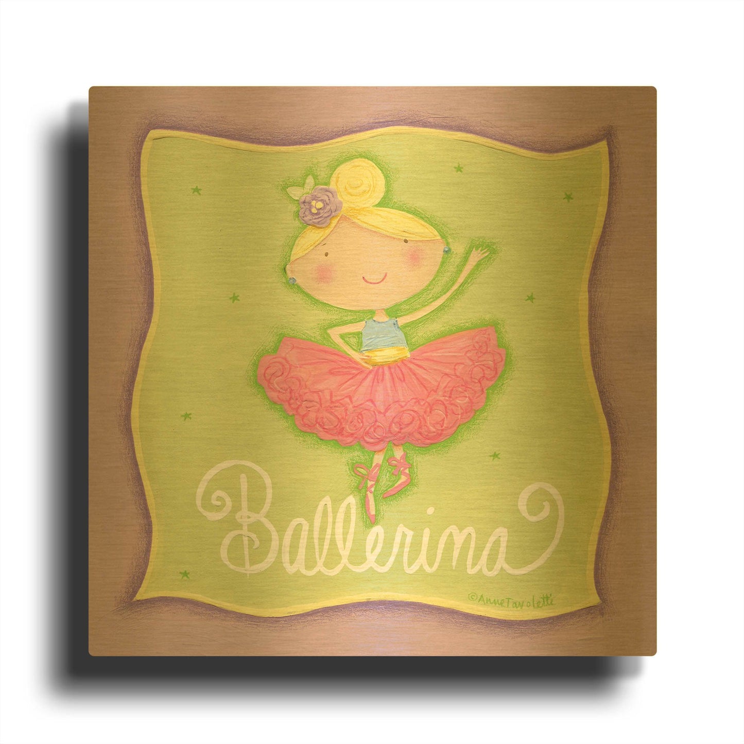 'Ballerina' By Anne Tavoletti Gold Metal Wall Art