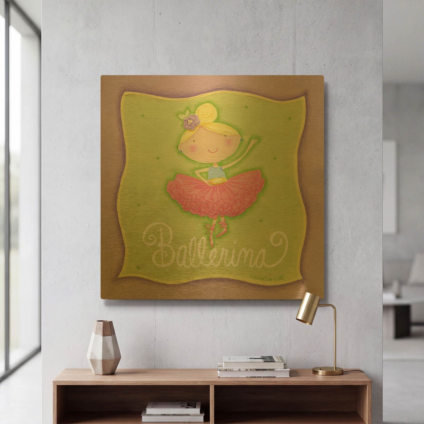 'Ballerina' By Anne Tavoletti Gold Metal Wall Art