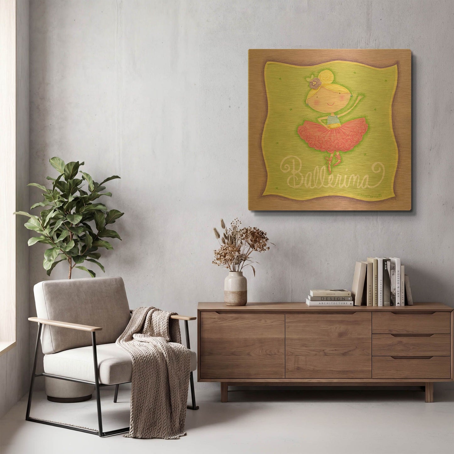 'Ballerina' By Anne Tavoletti Gold Metal Wall Art