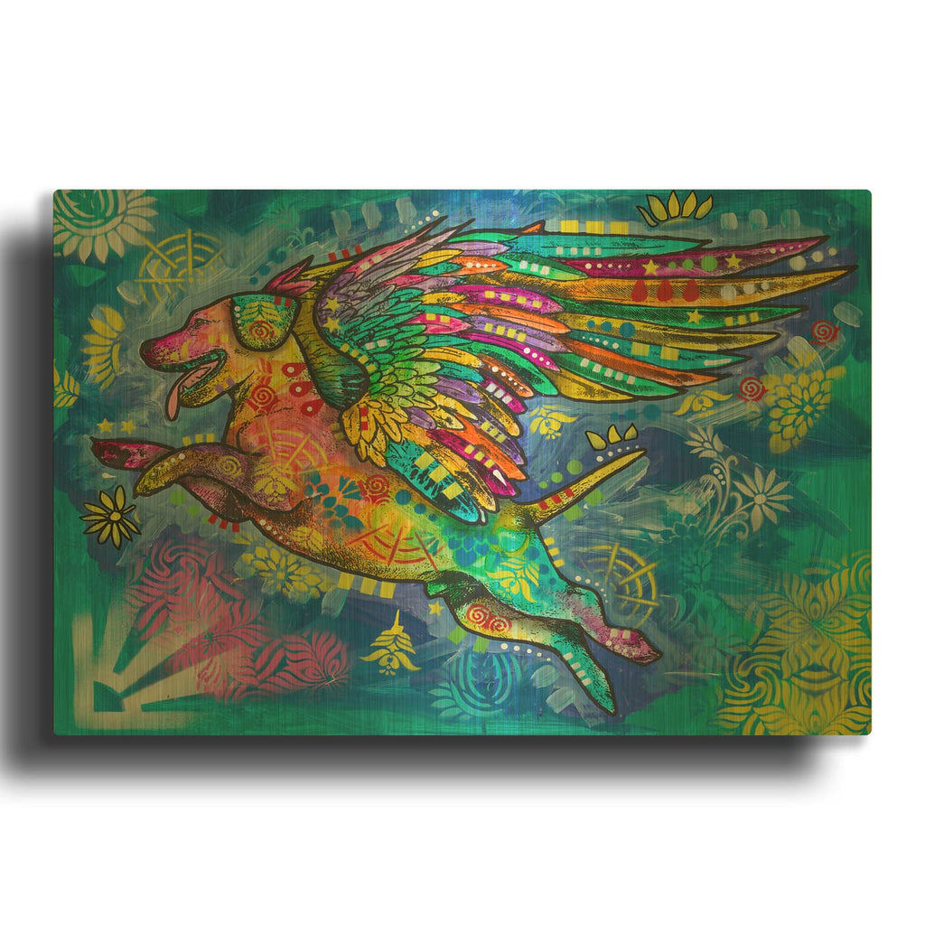 'Angel Pup' By Dean Russo Gold Metal Wall Art