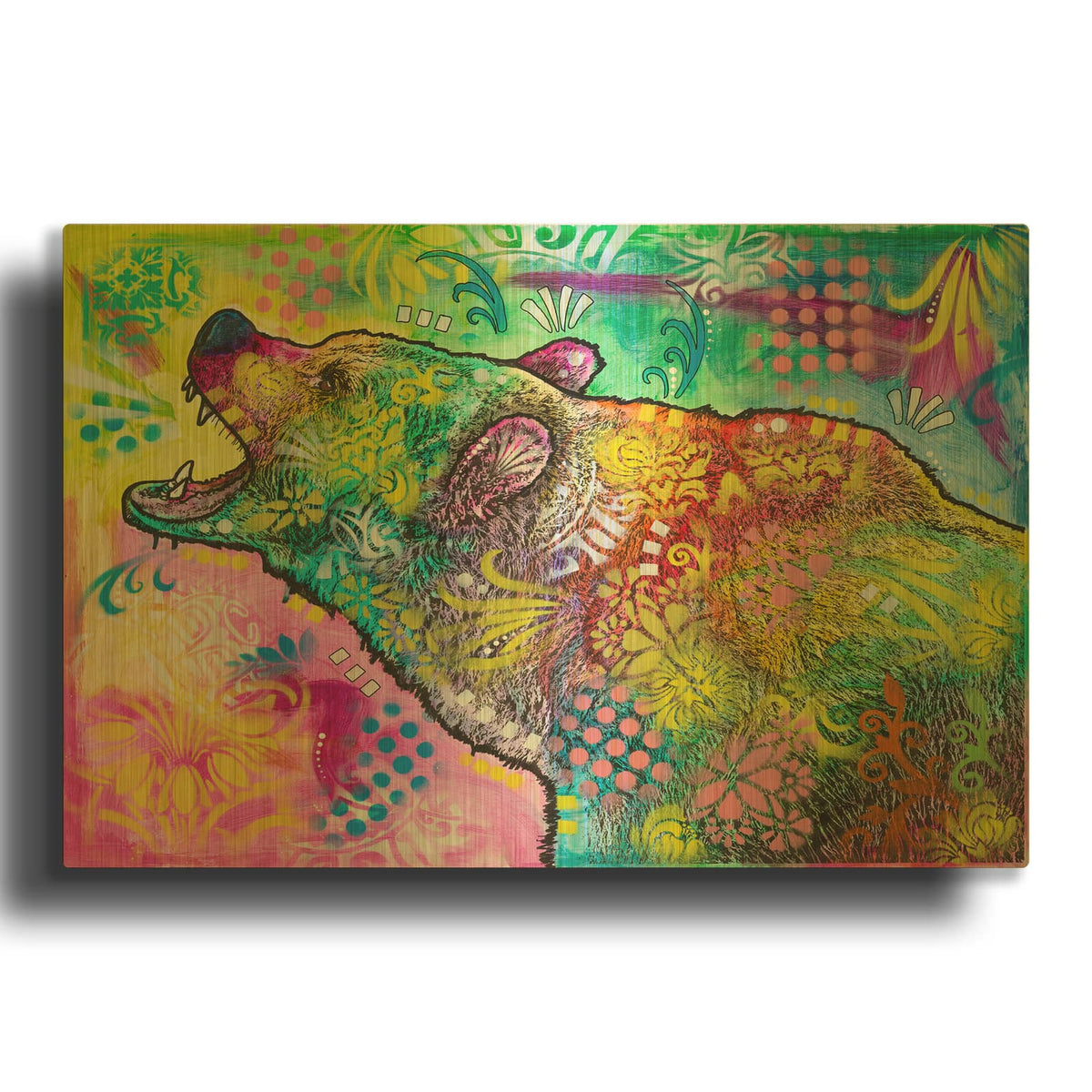 'Primal Roar' By Dean Russo Gold Metal Wall Art
