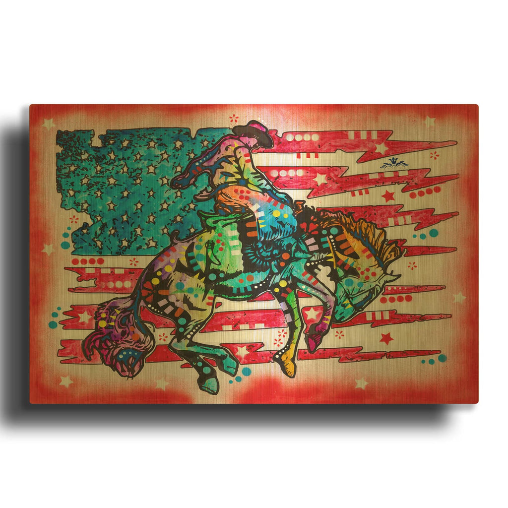 'Ride Em Cowboy' By Dean Russo Gold Metal Wall Art