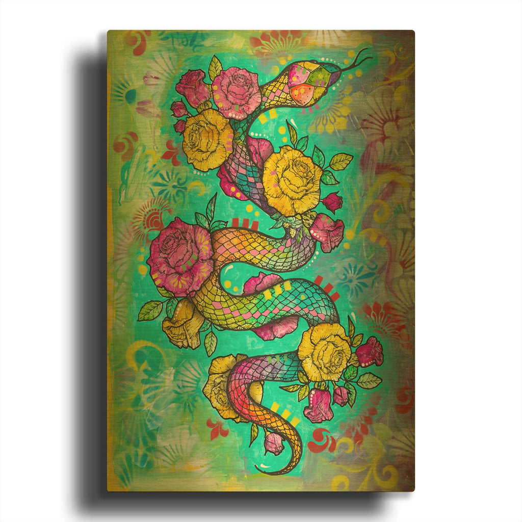 'Sweet Slithers' By Dean Russo Gold Metal Wall Art
