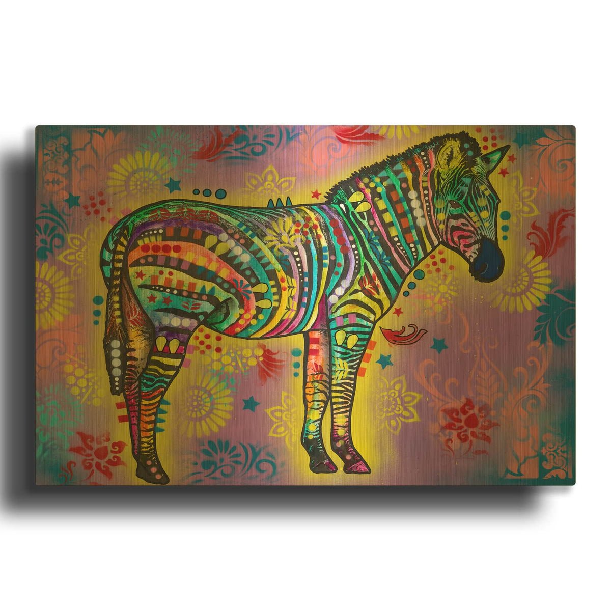'Zebra Of The Ages' By Dean Russo Gold Metal Wall Art