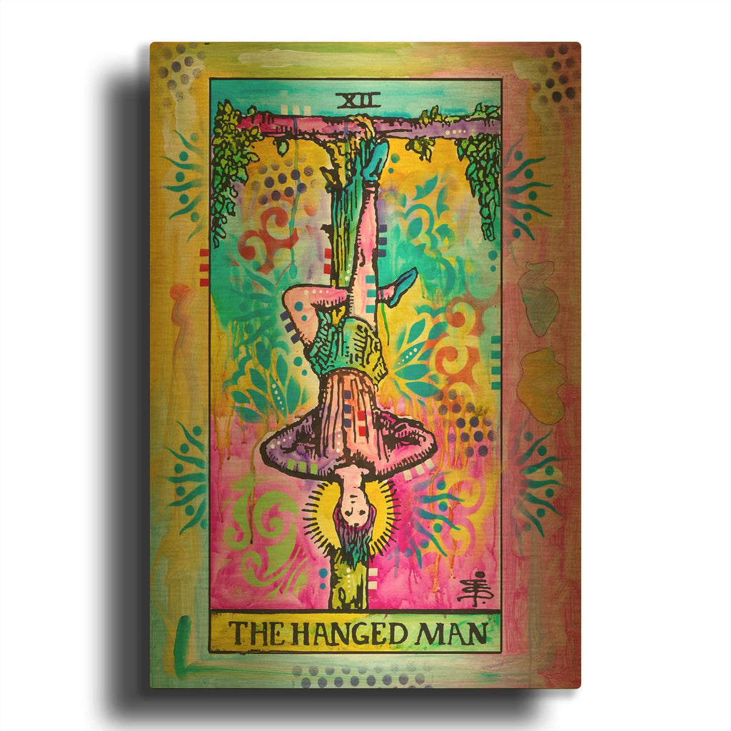 'Tarot - The Hanged Man' By Dean Russo Gold Metal Wall Art