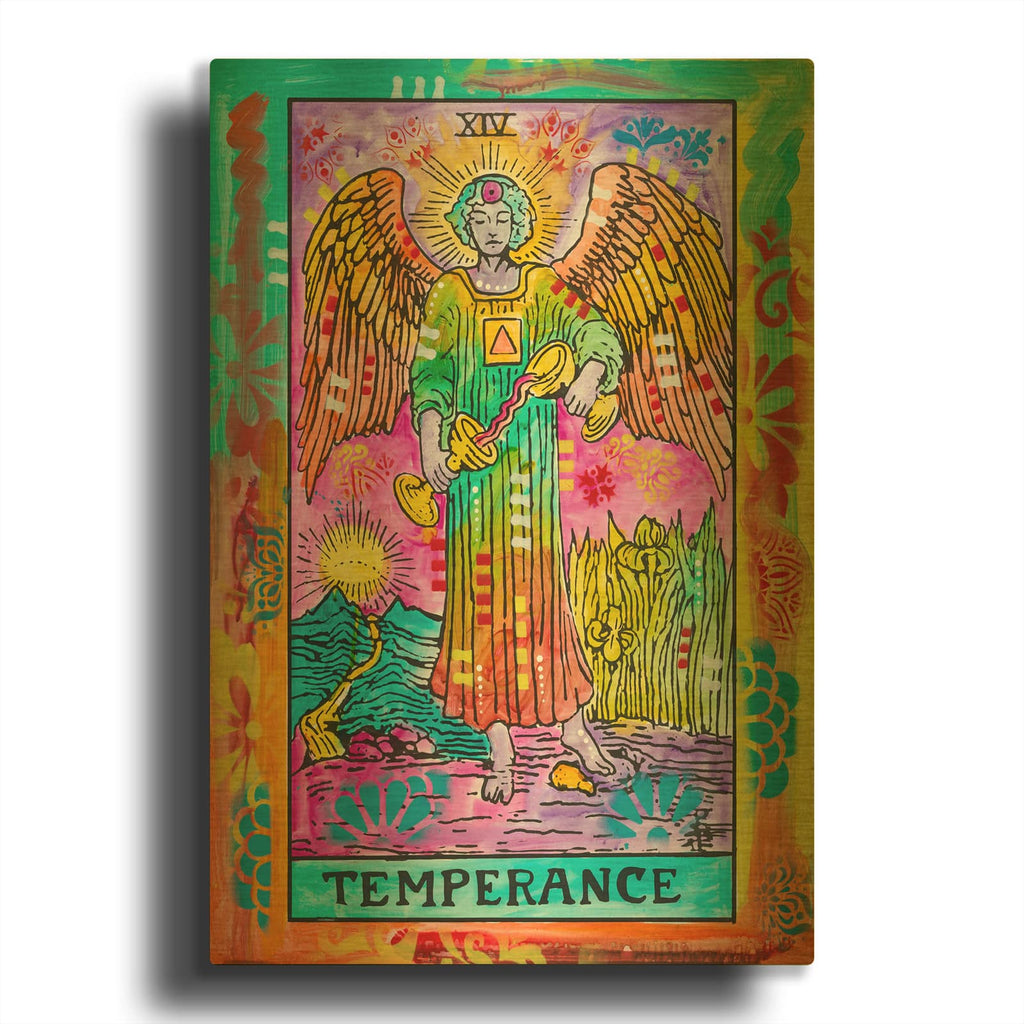 'Tarot - Temperance' By Dean Russo Gold Metal Wall Art