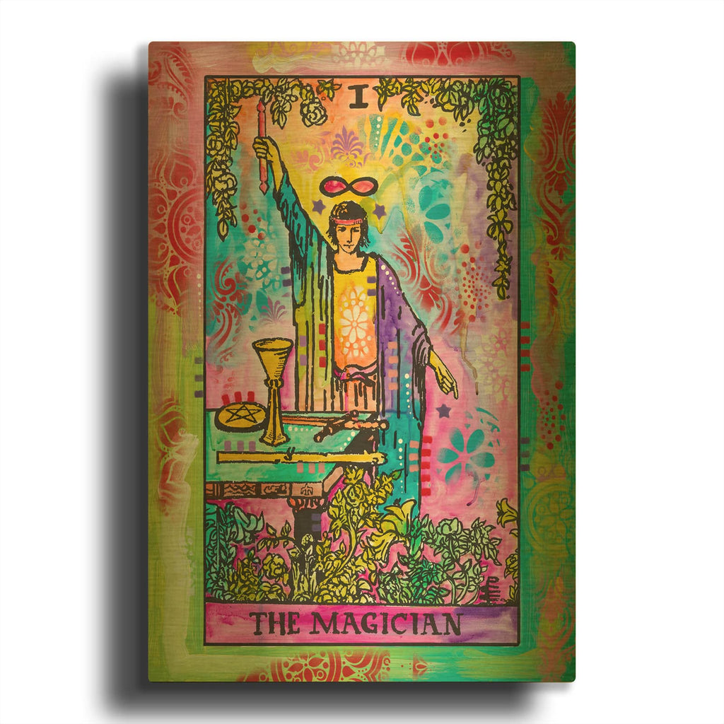 'Tarot - The Magician' By Dean Russo Gold Metal Wall Art
