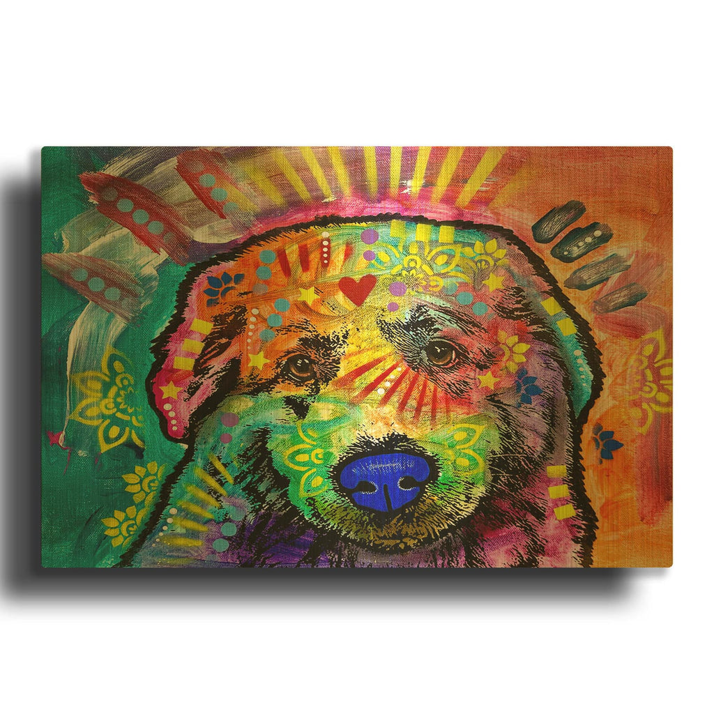 'Lil Angel Pup' By Dean Russo Gold Metal Wall Art