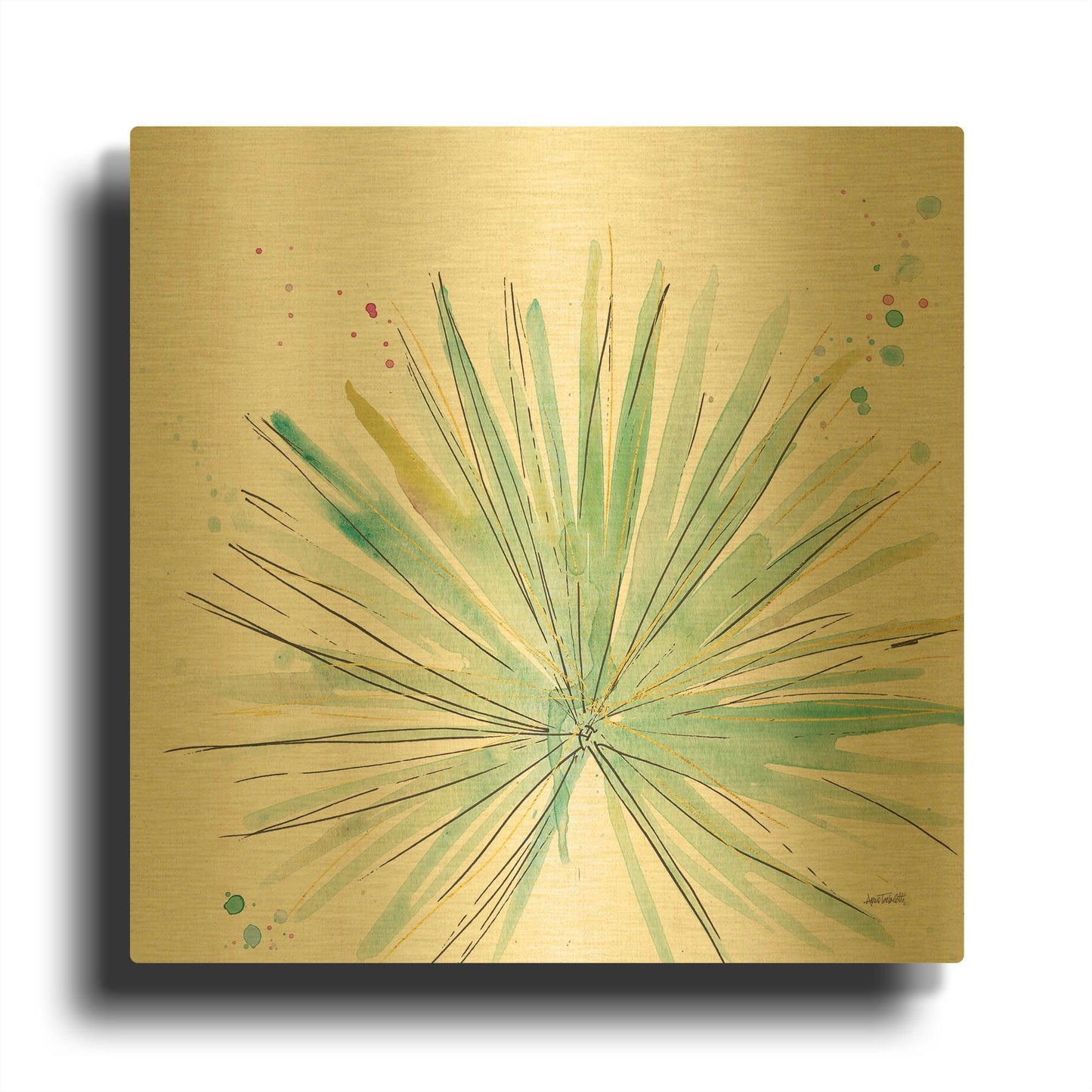 'Palm Passion V' By Anne Tavoletti Gold Metal Wall Art