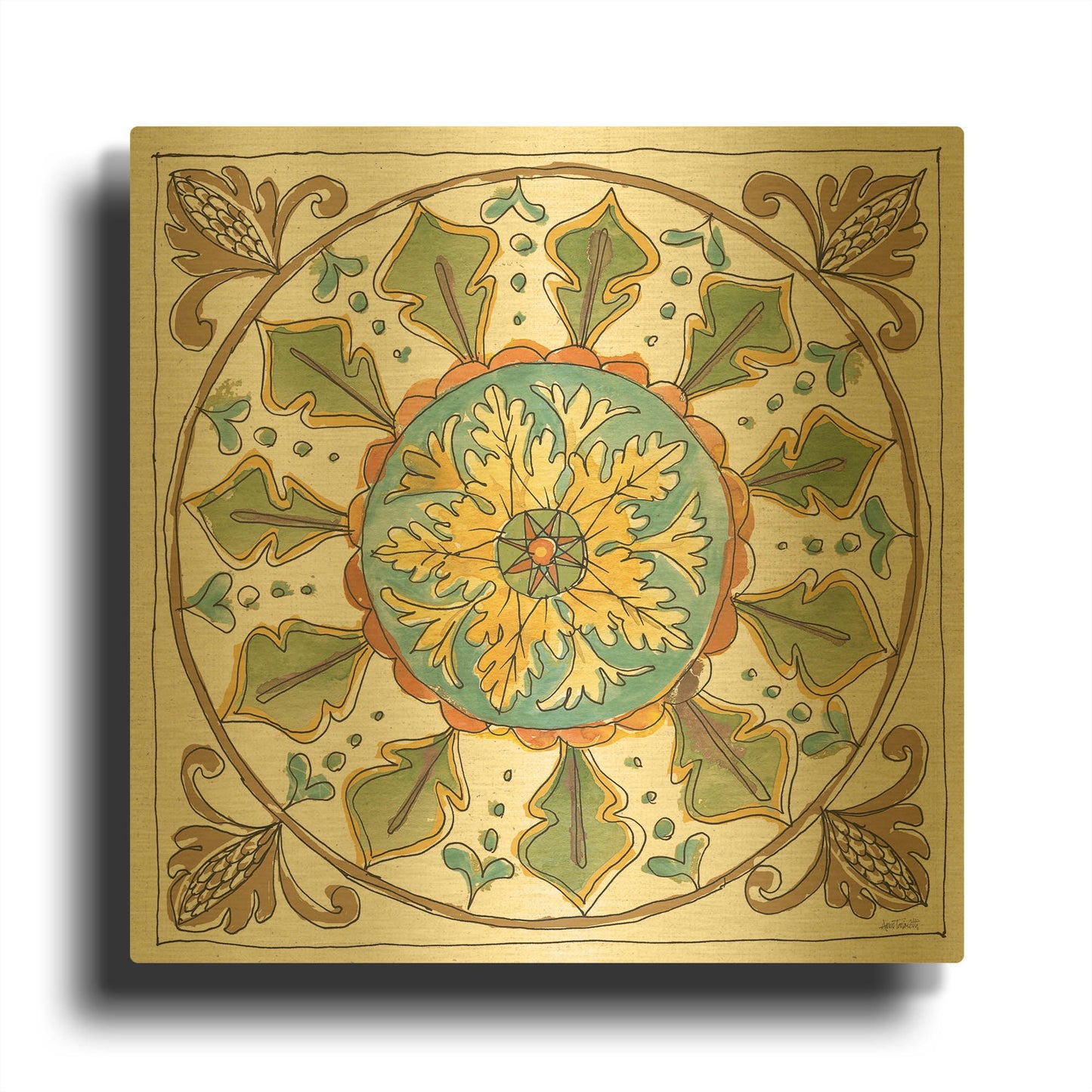 'Tuscan Elegance VII' By Anne Tavoletti Gold Metal Wall Art