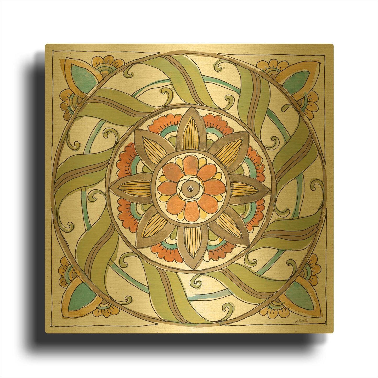 'Tuscan Elegance X' By Anne Tavoletti Gold Metal Wall Art