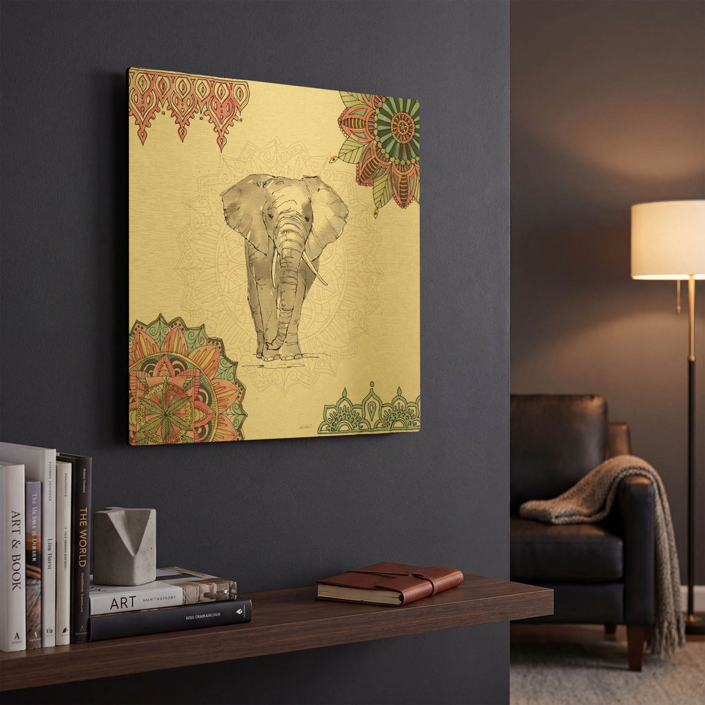 'Mandala Morning IV' By Anne Tavoletti Gold Metal Wall Art
