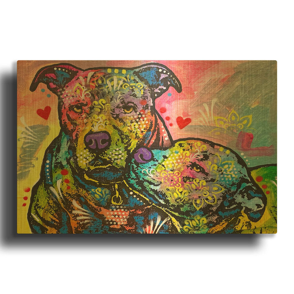 'Pair Of Loving Goofballs' By Dean Russo Gold Metal Wall Art